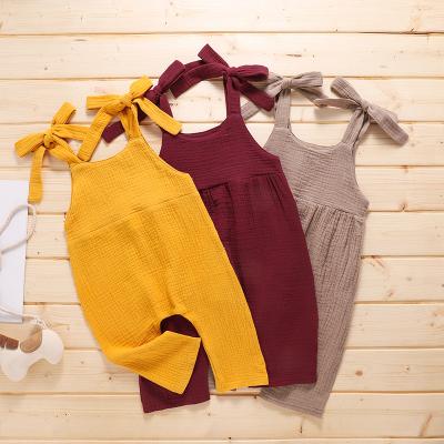 China 187 Summer Wholesale Suspender Anti-pilling Canvas Overalls Clothes Infant Kids Baby Romper Girl Romper Jumpsuit for sale