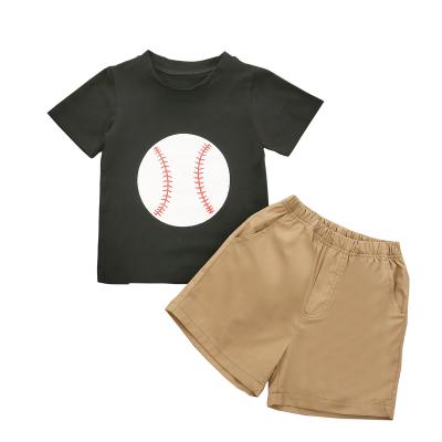 China 1951 New Casual Kids Wear Boys Suit Baseball Shorts T Shorts Two Piece Set Children Toddlers Clothes Set For Boys for sale