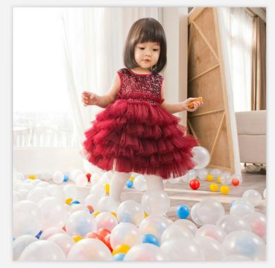 China 215 Breathable Unique 1 Year Baby Girls Dress Kids Sequin Tutu Dress Baby Red Infant Dress Custom Made Baby Dress for sale