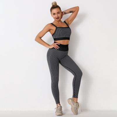 China 6319 Women Breathable Comfortable Yoga Wear Workout Clothing Sets Activewear 2pcs Fitness Ladies Yoga Sets for sale