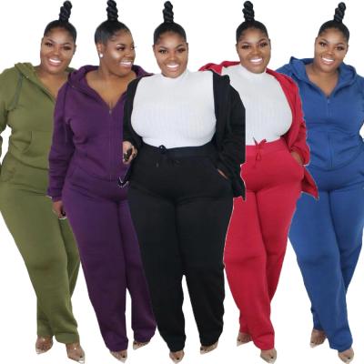 China Hot Selling Viable 150 Casual Women Plus Size 2 Piece Pants Sets Two Piece Pants Set Hoodie Pocket Autumn Outfits For Women for sale