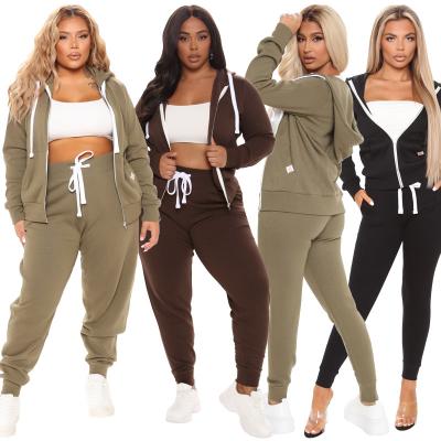 China 117 Viable Women 5XL Casual Plus Size 2 Piece Set Wear Tracksuit Hoodie Set for sale