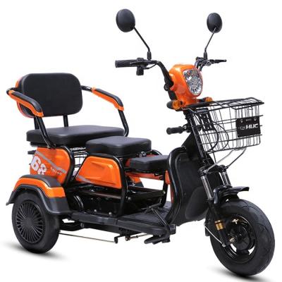 China High Carbon Steel Cheap Adult 3 Wheel OEM Two Seat Electric Tricycle With Motor And Passenger Seat for sale