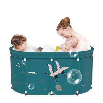 China 100cm Full Body Wash Home Bath Barrel Bathtub Viable Adult Child Bath Tub Folding Drain Tub Sauna Swimming Pool SPA Artifact for sale