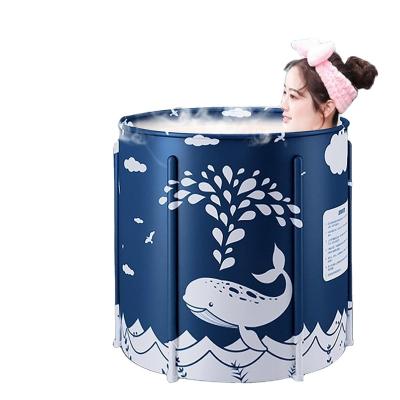 China Viable portable 70x65cm foldable tub thickened adult single tub home SPA massage pool bathing bucket outdoor indoor bathtub for sale