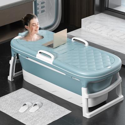 China Free Shipping 1.4m/55in Viable Large Bathtub Adult Bathtub Barrel Sweated Steaming Bathtub Plastic Folding Thicken Bathtub Home Sauna for sale