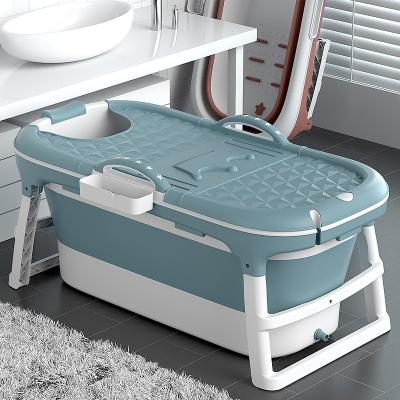 China Durable Plastic Portable 57in Bathtub For Baby Adults Portable Folding Kids / Tall Bath Tub Twins Shower Home SPA Sauna Bathtub for sale