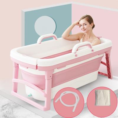 China Viable Portable 136cm Bathtub With Cover Folding Bath Bucket Child Swimming Pool Bathroom SPA Large Adult Sauna Dropshipping for sale