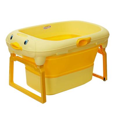 China Sustainable Baby Bathtub With Duck Shape Children Detachable Bath Stool Bath Barrel Baby Sit Lying Folding Pool For Baby 0-15+ for sale