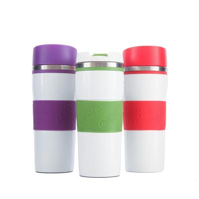 China Portable Leak-Proof Stainless Steel Cup Coffee Mug Viable Hot Selling Automatic Vacuum Bottle With Button Lid for sale