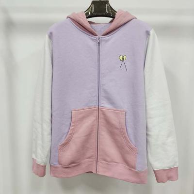 China Anti-pilling 320 g velvet hoodie women's casual candy color patchwork hoodie for sale