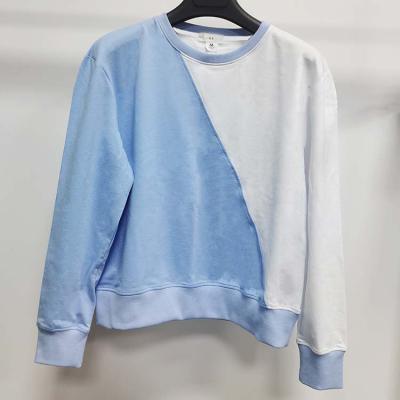 China Factory custom color patchwork round collar cotton hoodie 100% casual anti-pilling hoodie for sale