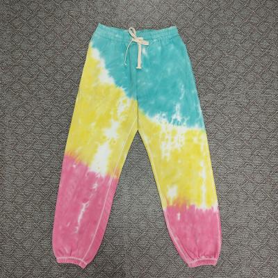 China Breathable Newcomers Fashion Women Pants Casual Ladies Home Wear Sports Tie Dye Drawstring Pants for sale