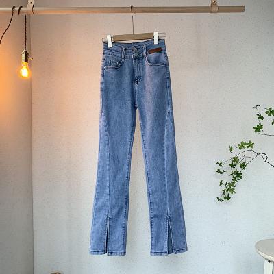 China Fashion 2022 new wholesale women's high waist vintage casual loose slim jeans breathable straight jeans for sale