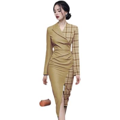 China Temperament Professional Anti-wrinkle Long Suit Factory Direct Sales Business Ladies Slim Dress for sale