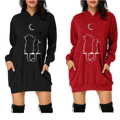 China Custom-made anti-static hot sale pattern LOGO sweatshirt loose characteristic long-sleeved dress long-sleeved dress for sale