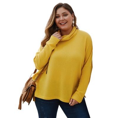 China Viable Hot Sellers 2022 Autumn And Winter Women's Plus Size Long Sleeve Blouse Shirt Turn-down Collar Yellow Sweater for sale