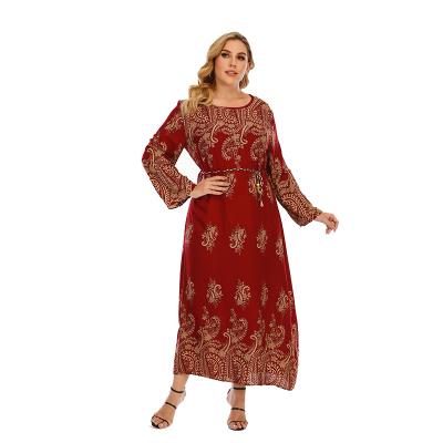 China Plus Size 5XL Long Sleeve Fashion Skirt Islamic Cotton Dresses Women Abaya Muslim Elegant Clothing Long Dress 2289 for sale