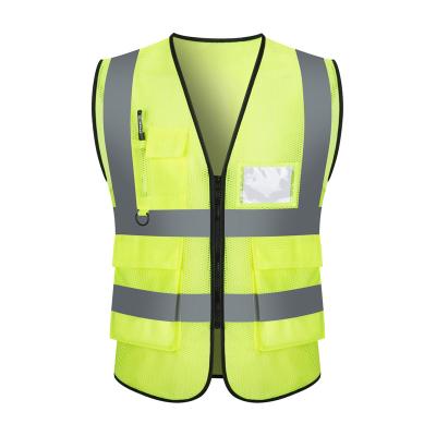 China Breathable Fabric IN EN 471 Polyester Customized Wholesale High Visibility Mesh Work Safety Vest With Pockets for sale