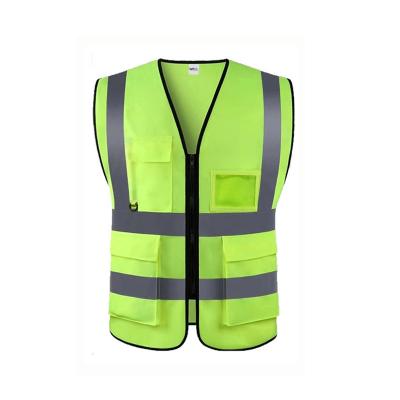 China High Visibility IN STOCK 100% Polyester Customize With Logo Bulk High Visibility Safety Reflective Vest With Pockets for sale