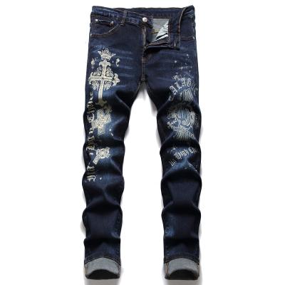 China Breathable Quality HIGH STREET Printed Straight Mens New Style Jeans Pants for sale