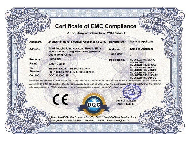 EMC - Zhongshan Haoqi Electrical Appliance Co., Ltd.