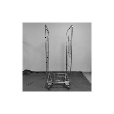 China Steel Q345 / Q235 Made In China Industrial Rolling Cage Trolley Metal Storage Wire Mesh Trolley Roll Cage Buggy for sale