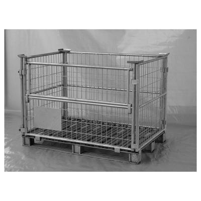 China Foldable Steel Wire Mesh Container Metal Steel Wire Mesh Pallet Cage Wall Wire Mesh Heart Metal Storage Cage Cage Q235 for sale