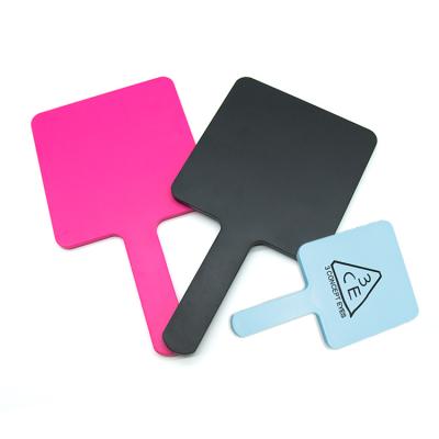 China Custom Logo ABS Plastic Compact Small Hand Held Square Private Label Custom Cosmetic Hand Mirrors For Women for sale