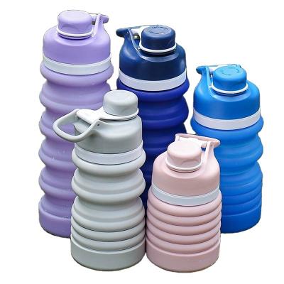 China Viable Silicone Sports Drink Water Bottle Custom Collapsible Logo Designed Grm Botella De Agua Collapsible Water Bottle for sale