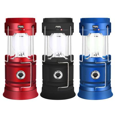 China Outdoor Portable Li-ion Solar Rechargeable Battery Switch Light Tent Lamp Flame Lights Led Mini Camping Lantern For Emergency for sale