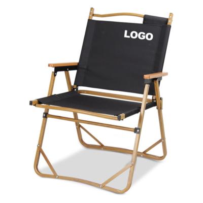 China Traditional Lightweight Double Seat Folding Chair Recliner Outdoor Camping Chairs With Beech Armrest Garden Weightless Foldable Chair for sale