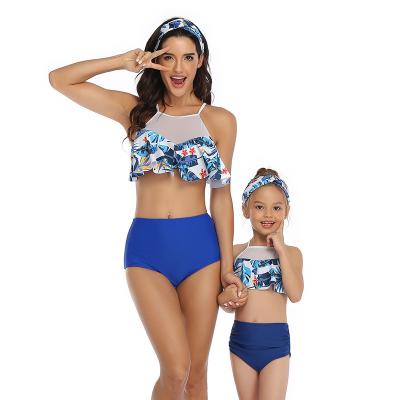 China Breathable Mother And Daughter Beach Swimsuit Suits Fashion Bikini 2 Piece Set for sale