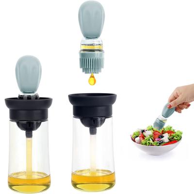 China Easily Cleaned Kitchen Oil Bottle Silicone Brush BBQ Grill Olive Oil Dispenser Bottle Dropper for Cooking BBQ Kitchen Cooking Accessories for sale