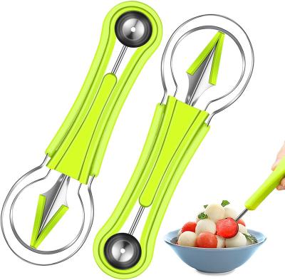 China Viable Fruit 3-in-1 Cutting Knife Fruit Tool Home Stainless Steel Remove Fruit Bag Supplies Watermelon Ball Digger Kitchen Instruments for sale