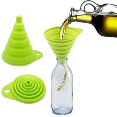 China Portable Collapsible Funnel Viable Collapsible Silicone Funnels For Fuel Hopper Collapsible Beer Oil Heads Kitchen Accessories Tools for sale