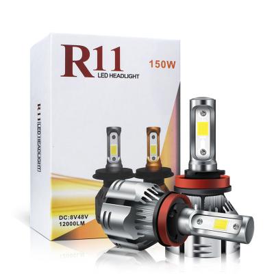 China Aluminum OEM Custom R11 Led Auto Head Light High Lumen H1 H3 H11 9005 9006 H7 h4 h11 Automotive Led Light Headlight for sale