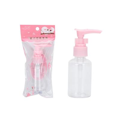 China Wholesale Cosmetic Bottles Range Cosmetic Travel Lotion Sub Bottle 50ml Pink Plastic Portable Transparent Platypus Type for sale