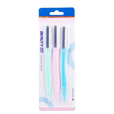 China Yizhilian factory wholesale stainless steel three set razor female eyebrow set 3pcs macro silk forehead for sale