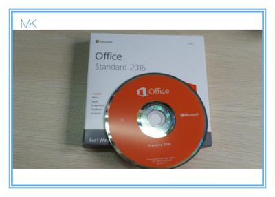 China Activación dominante de la oficina 2016 del paquete de la venta al por menor del DVD del estándar de Microsoft Office 2016 favorable en línea en venta