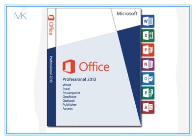 China DVD + de Zeer belangrijke van Kaartmicrosoft office 100% Activering met 64 bits met 32 bits van de de Professional 2013 Kleinhandelsdoos online Te koop