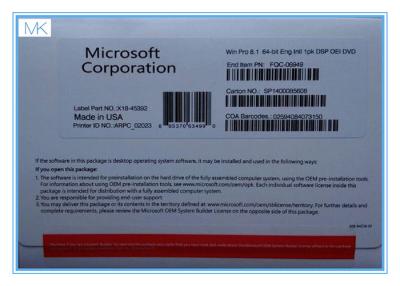 Китай Ключ 2017 продукта ключевого кода 64бит Виндовс 8,1 программного обеспечения Виндовс 8,1 Микрософт Виндовс Про для активации продается