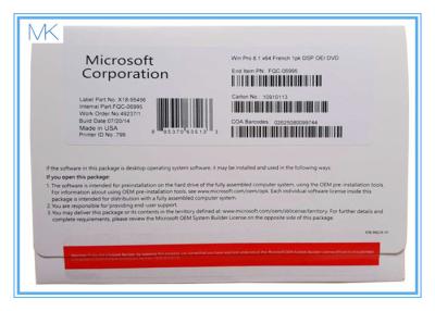 China French Windows 8.1 Pro 64 Bit 32 Bit / Microsoft Windows 8.1 Oem for sale