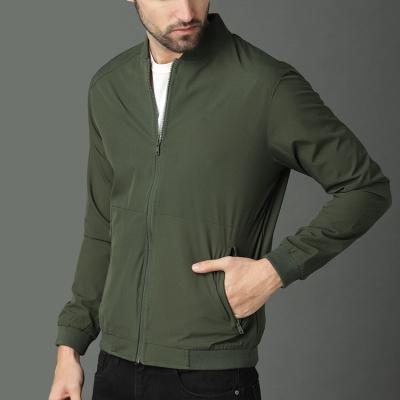 China Factory Wholesale 100% Polyester Stand Collar Men Breathable Bomber Jacket A Solid Bomber Jacket For Winter for sale