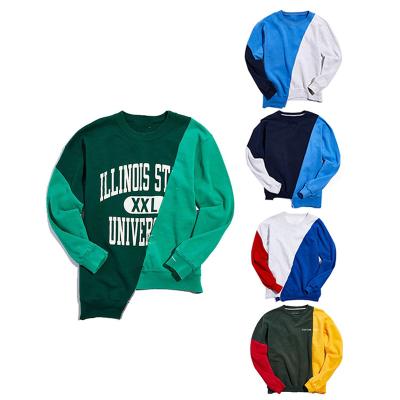 China Anti-wrinkle patchwork fashion runner color block1/4 zipper pullover crewneck sweatshirt for men for sale