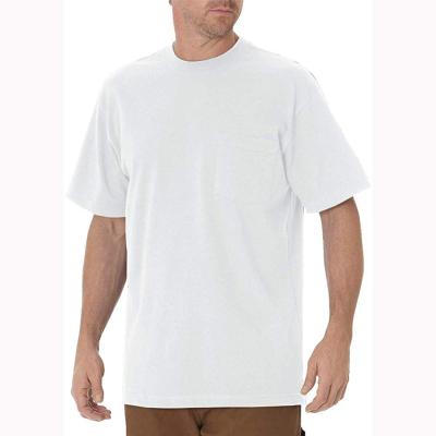 China Wholesale Cheap Mens White Heavy Short Sleeve Round Neck T-Shirt Anti-Shrink for sale