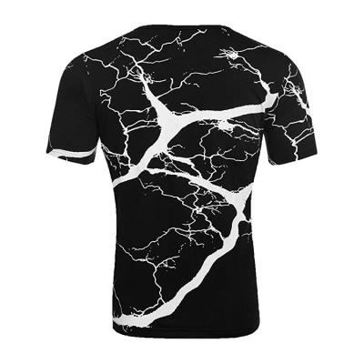 China Custom Anti-pilling Casual Button Neck Men's Slim Fit Lightning T-Shirt for sale