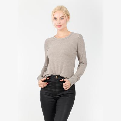 China Anti-wrinkle Solid Color Long Sleeve Loose Body Women Good Quality Tops Pullover Sweater For Women for sale