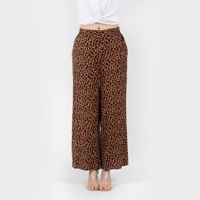 Китай Anti-Wrinkle Amazon Ladies Casual Printed Elastic Waist Sweat Work Long Wide Leg Pants продается