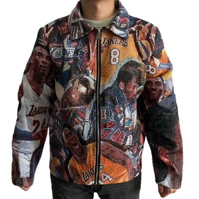 China New Arrival QUICK DRY Tapestry Jacket For Men's Streetwear Fashion Clothing Woven Tapestry Jacket Custom High Quality Blanket Men's Jacket for sale